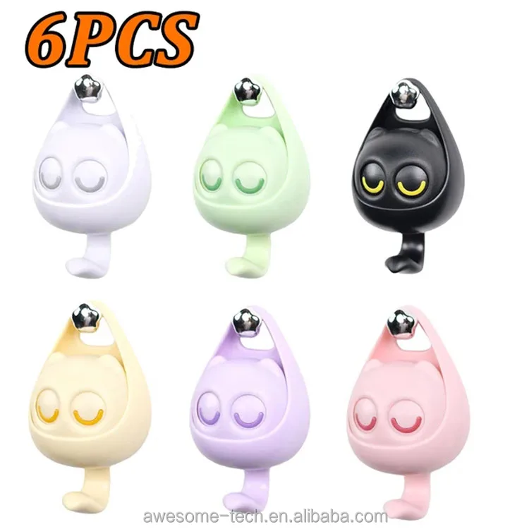 Hot selling Creative Winking Cat Hook Cute No-Punch Traceless Adhesive Clothes and Hats Debris Storage Wall sticky Hooks