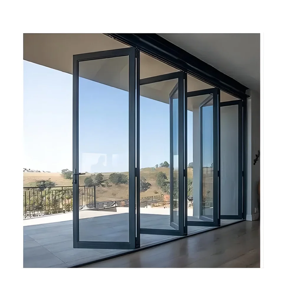 Aluminium Bifold Patio Folding Glass Doors Outswing Energy Efficient Bifold Door