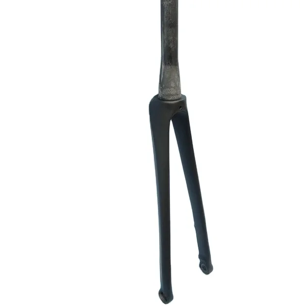 700C carbon road bike fork with titanium road bike frame in taper steering tube flat mount disk brake fork thru axle 100*12