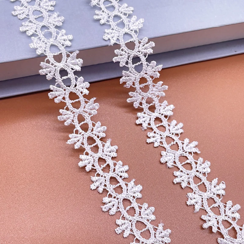 New style water-soluble embroidery lace polyester bar code wearable lace trim