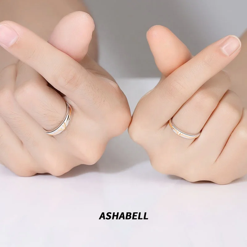 A deer have you couple ring sterling silver antlers light luxury long-distance relationship memorial birthday gift