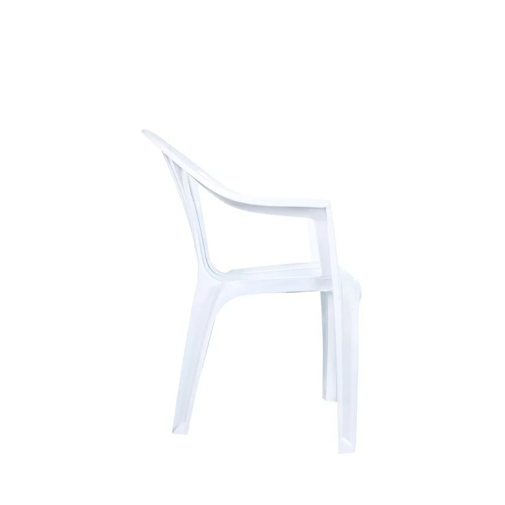 imported from china promotional white plastic outdoor restaurant dining chairs with armrests