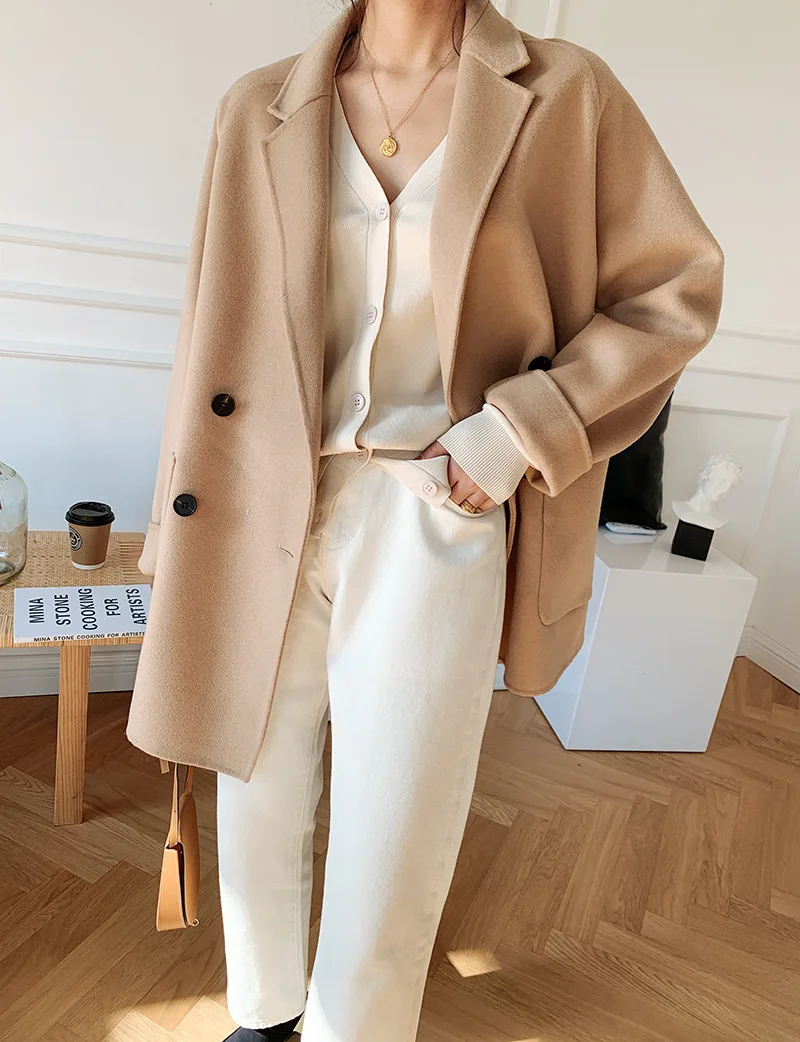 2021 autumn winter new South Korea Dongdaemun double-sided multi-match short coat woman