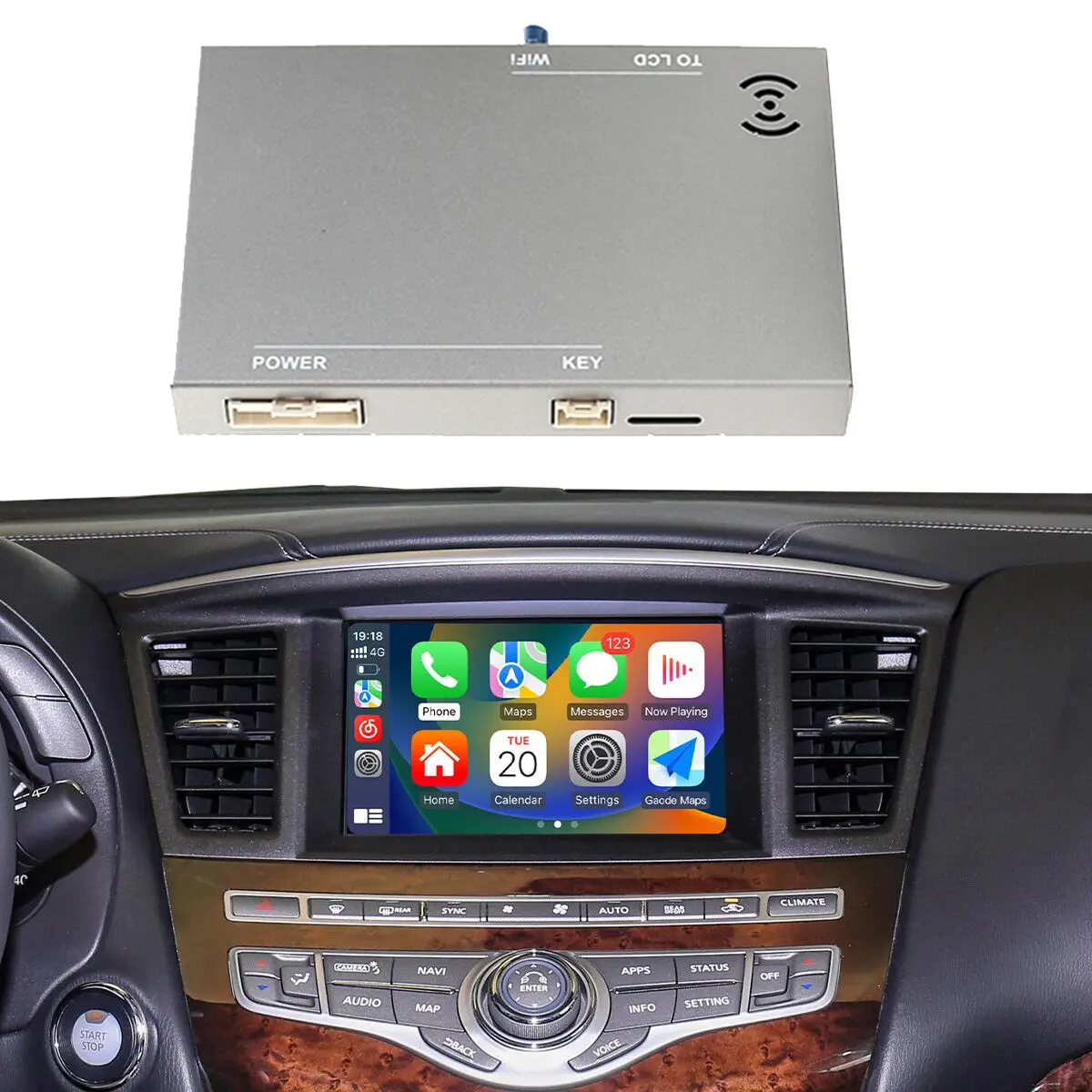 Carabc Wireless apple Carplay Android Auto Module For Infiniti G37 Q50 Q50L Q70 Qx30 Qx50 Qx60 QX80 car play 2015-2018 year