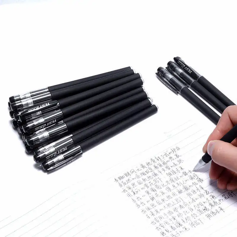 WSY Gel Pen Black 0.5 Bullet Tip Tube Carbon Refill Student Exam Office Signature Pen