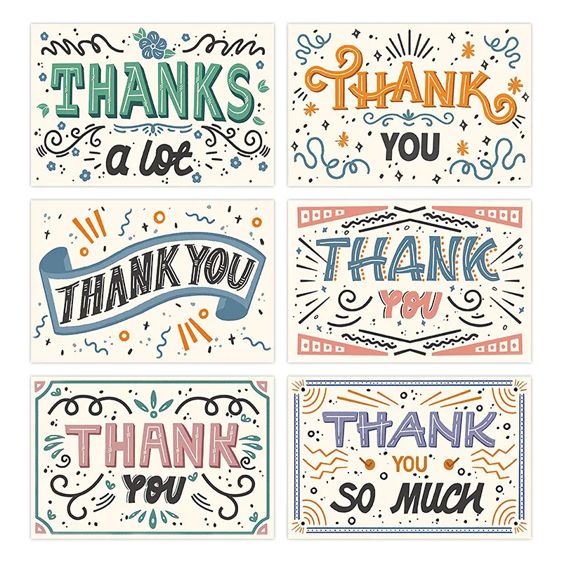 50pcs/set Small Order Business Card  Custom Colorful Thank you Card For Small Business Gift Decoration Greeting Card