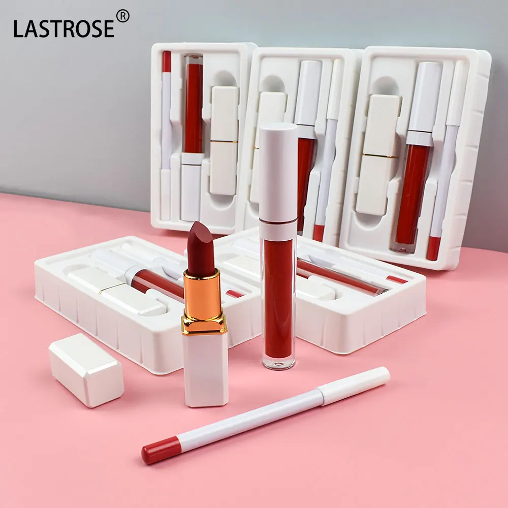 Wholesale 3-in-1 Kits Makeup Cosmetics Lipstick Liner Lipgloss Lipliner Gift Set Private Label with Logo