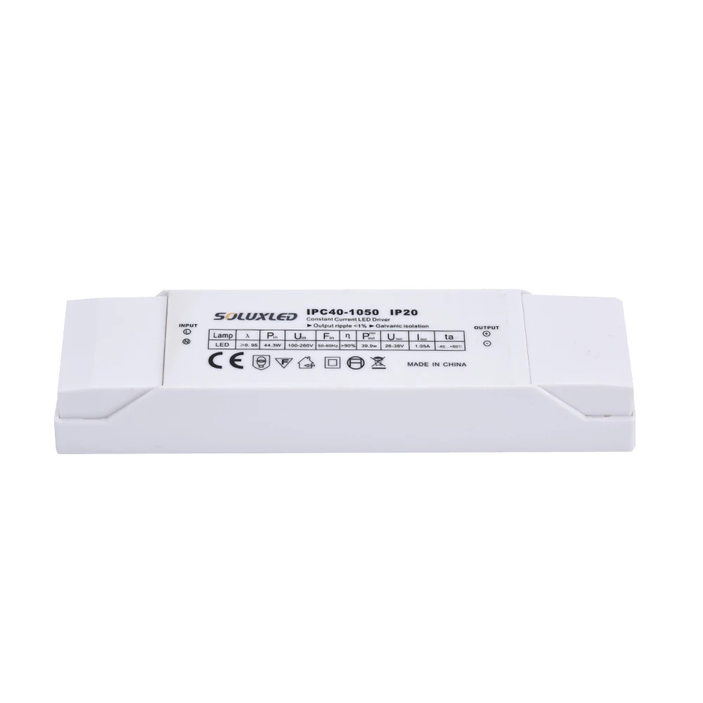 LED Driver 40W 1050mA IP20 High PF double stage pfc for led panel light