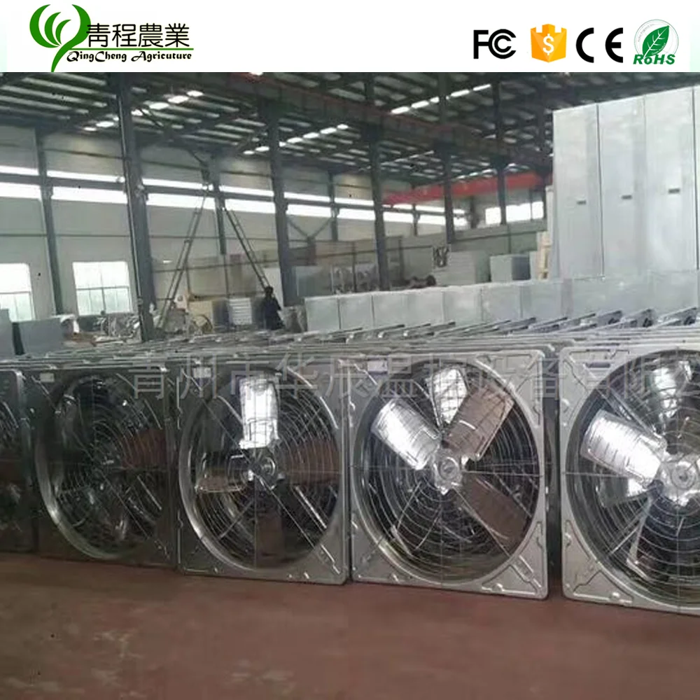 Pad and fan greenhouse cooling system exhaust cooling fan