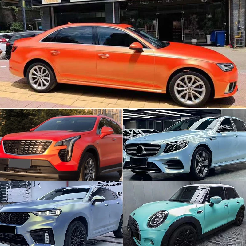 Пленка из ПВХ меняющая цвет оранжево-синяя Глянцевая Алмазная Золотая песка воздушное высвобождение автомобиля виниловая упаковочная пленка для кузова