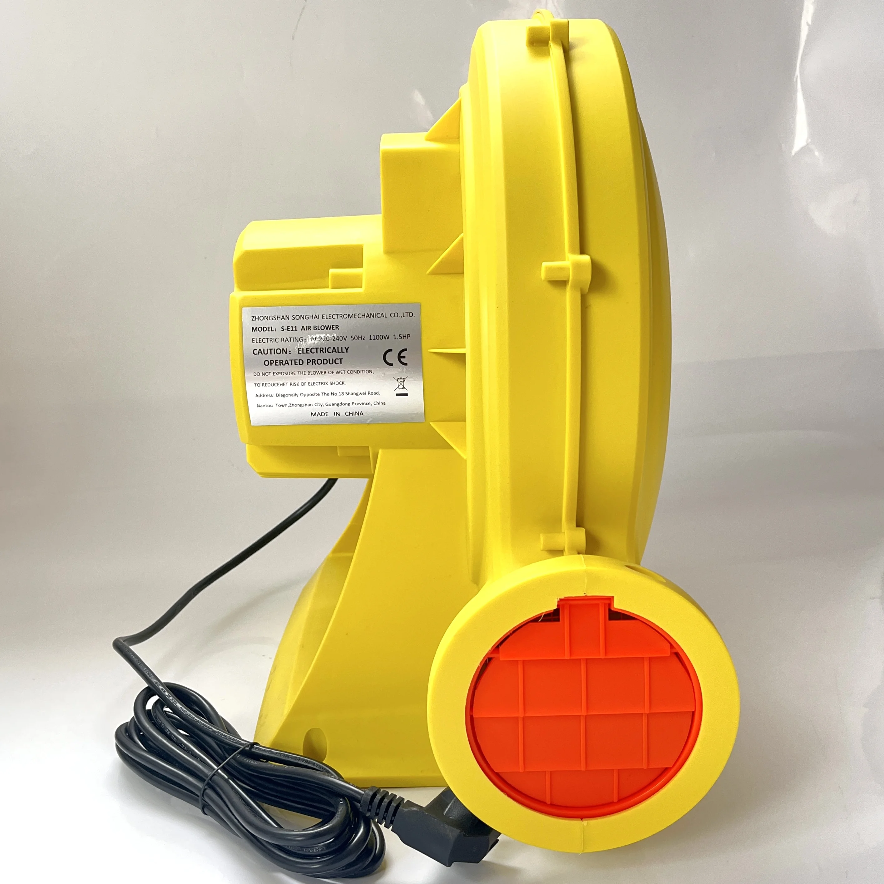 High Strong SongHai  1100W 1.5HP CE  air blower and inflation used for kids inflatable bouncer castle