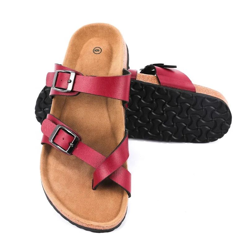 New Arrival Wholesale Good Quality Women Outdoor Slippers Casual Cross Strap Sandals with Soft foot-bed