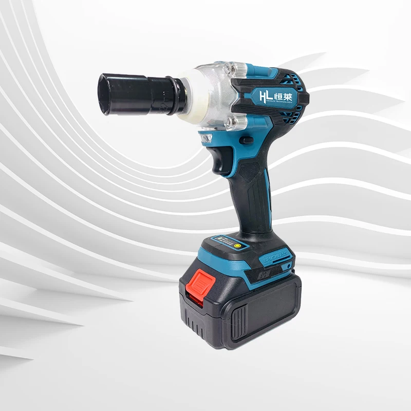 HENGLAI rechargeable cordless power tool brushless battery impact wrench 21V 350N.m tools