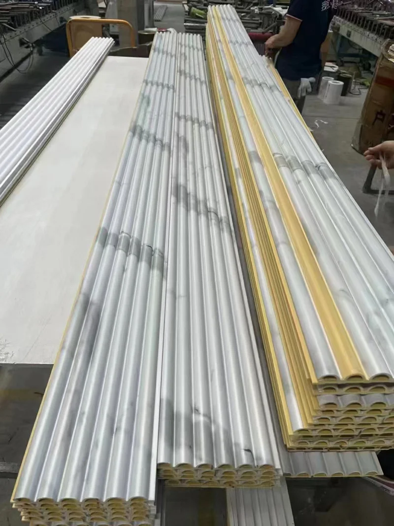 Cheap High Quality Interior PVC Marble Sheet Wall Panel Covering Seamless Slat Fluted 3d PVC WPC Wall Panel Board
