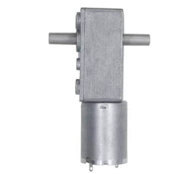 DC 100RPM Speed Double Shaft Reducer High Torque DC Worm Geared Box Motor 370