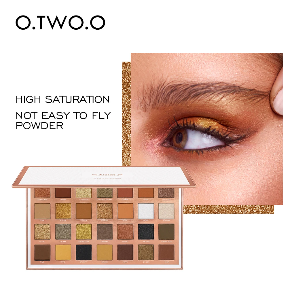 O.TWO.O Customization 28 Colors Eyeshadow Palette Colors Square Shimmer Vegan Makeup Richly Pigment Low Moq Fast Shipping