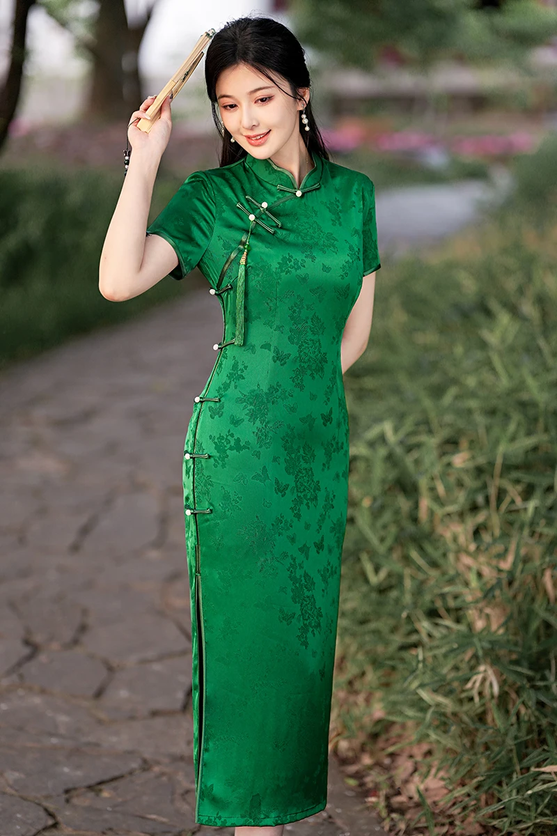 Delicate Colors chinese traditional cheongsam dress elegant women Chinese style qipao