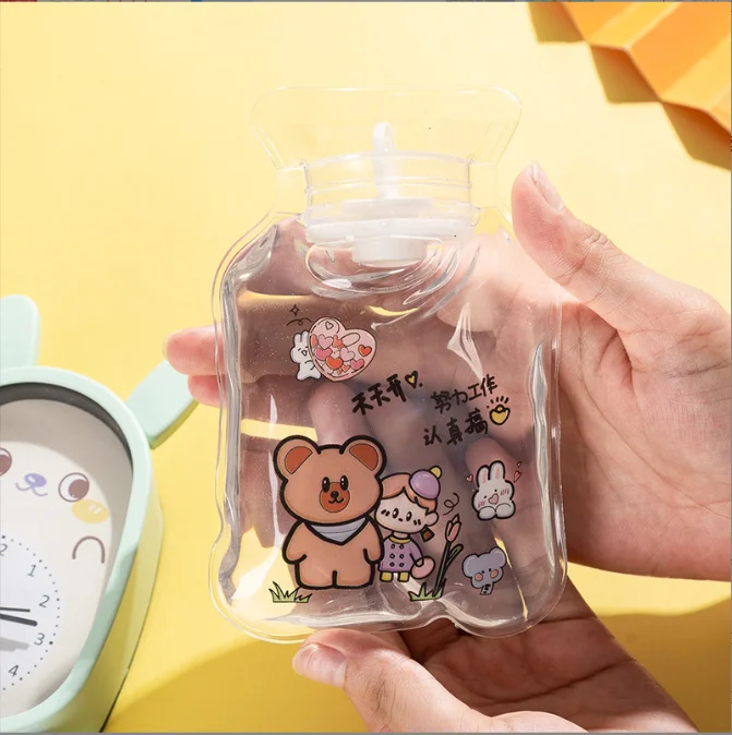 Cute water filled hot water bags Wholesale cartoon pvc hand warmers Logo winter gifts Small water warmers