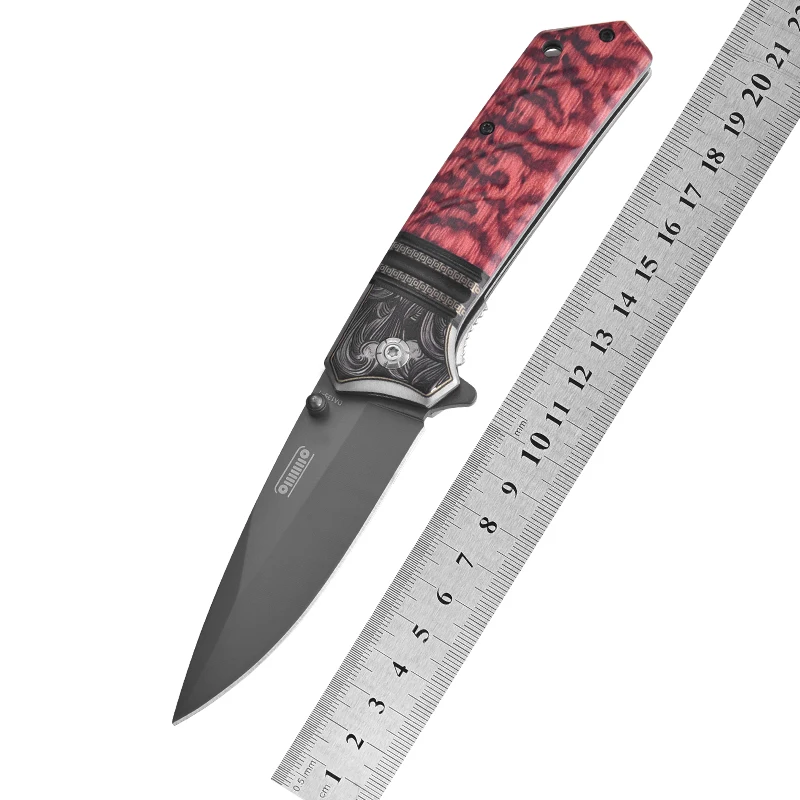 High Quality Small Pocket Knife Camping Knife Folding Knife Survival with Red Black G10 Handle