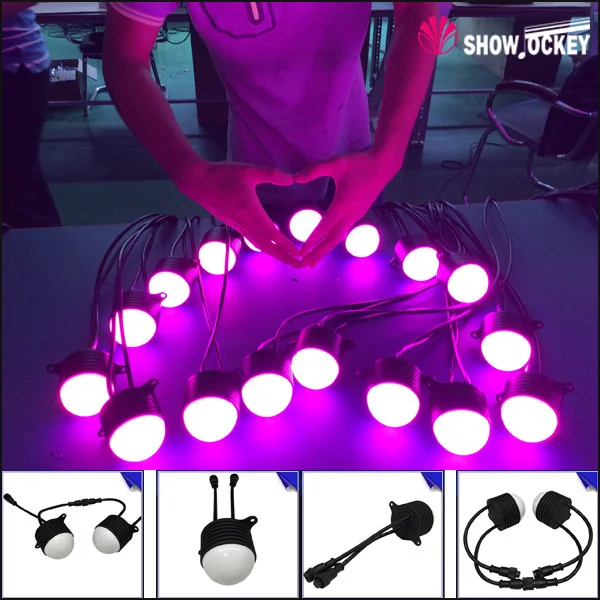 Showjockey 30mm 50mm 12v DMX512 Dot LED Point Lights IP65 Waterproof DMX Pixel Lights for Stage Light Mitsuhide