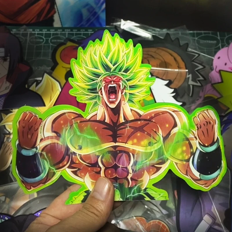 Dragon Balls 3D Gradient Broly Motion Sticker Anime Car Decal Toy for Notebook Luggage Waterproof-for Figure Usage