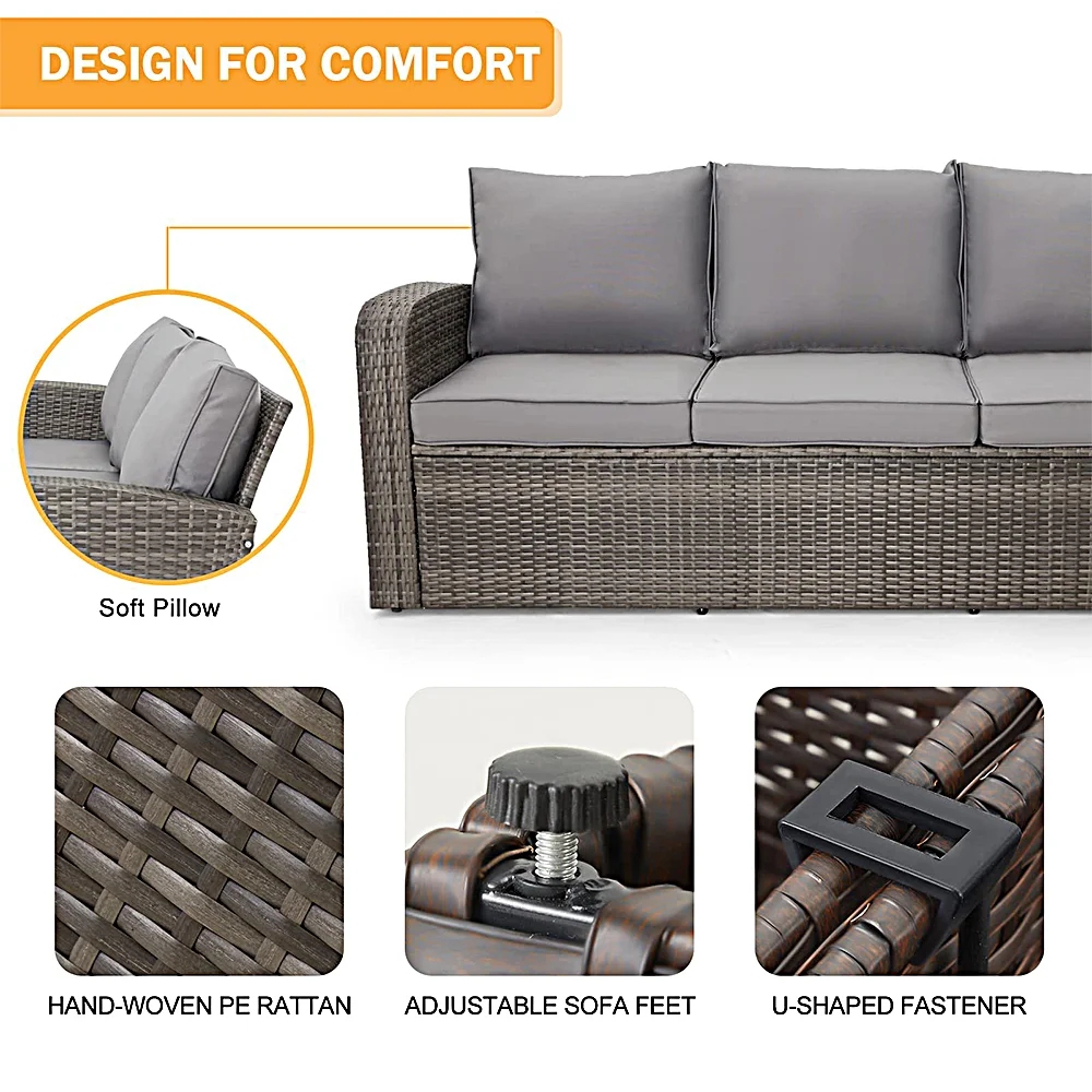 nordic synthetic rattan wicker rattan sofa garden outdoor furniture rattan set conversation set outdoor modern garden furniture