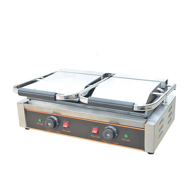 Nonstick Flat Contact Grill Press Double / Grill Panini Commercial