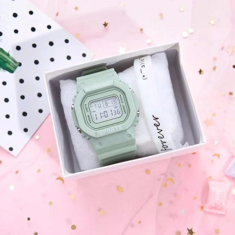 Новый стиль моды изготовленная на заказ женские часы спортивные цифровые наручные часы студенческие светодиодный дисплей часы женские и мужские цифровые часы