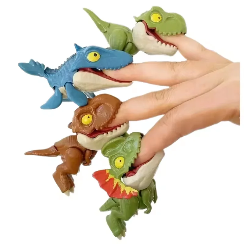 Stall Wholesale New Finger Biting Dinosaur Joint Movable Tyrannosaurus Egg Pack Simulation Dinosaur Model Toy For Kids
