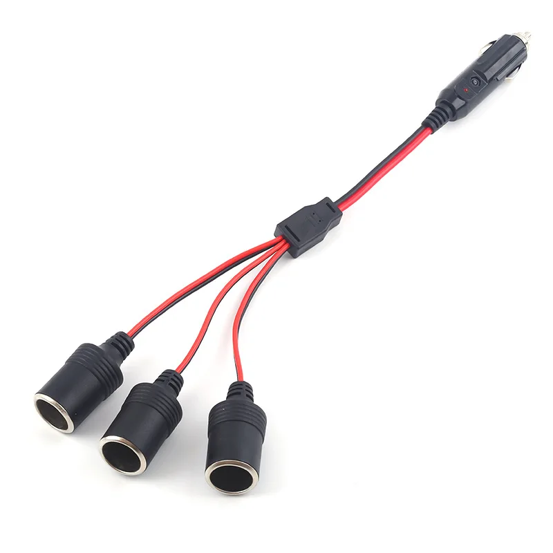 Guangying High-Power OEM/ODM factory price1-to-3 12V-24V size car cigarette lighter Car cigarette lighter power cord cable