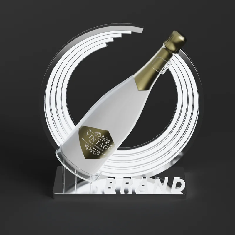 Commercial Led Alcohol Bottle Bar Wine Retail Display Bottles Glorifiers Countertop Rum Champagne Display Stand