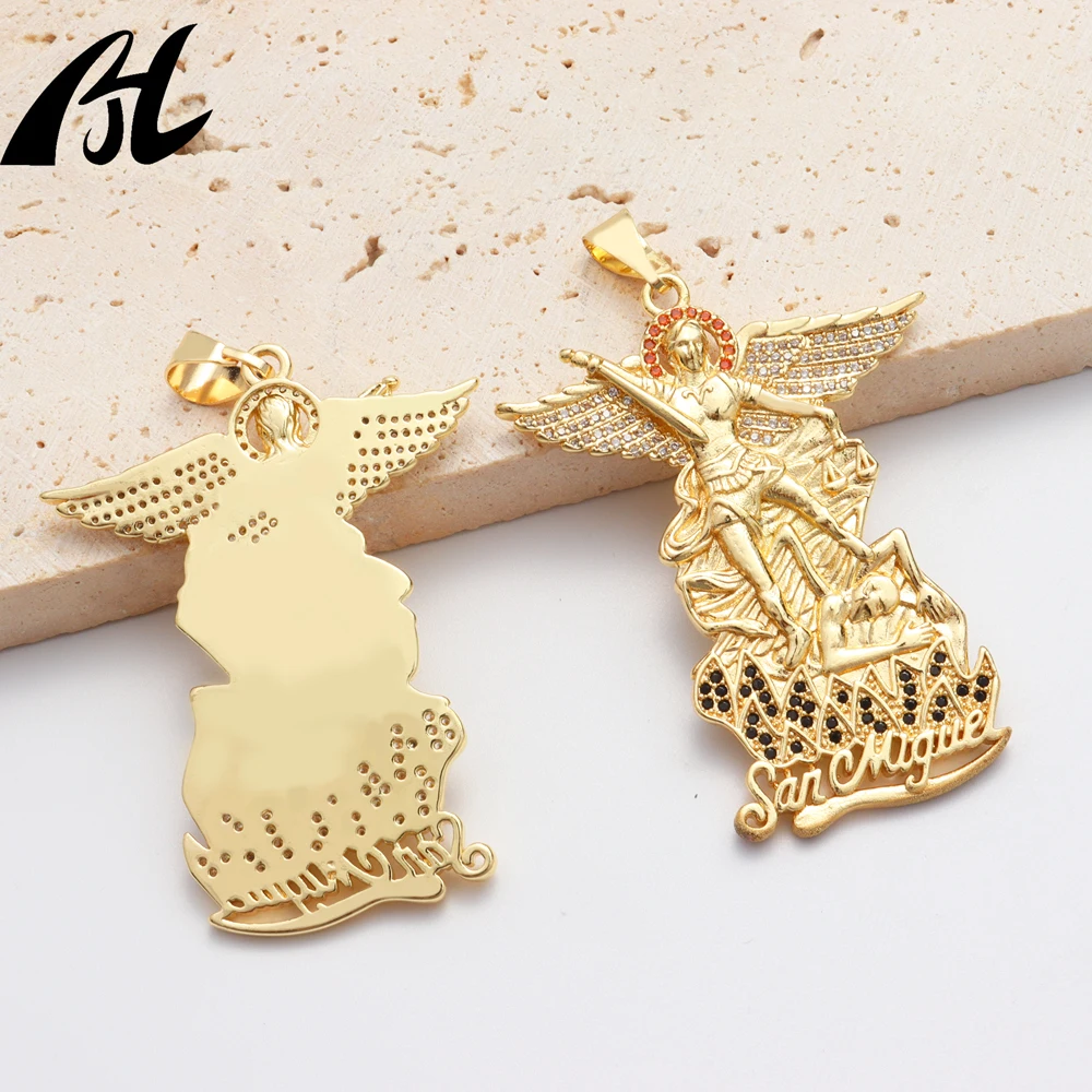 Ready to Ship Catholic Religious Jewelry Cadena Goldfilled San Miguel Medal Archangel 14K St. Michael Charm Pendant