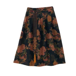 Women Plus Size Pleated Embroidery Silk Jupe Plissee Long Skirts For Women Muslim