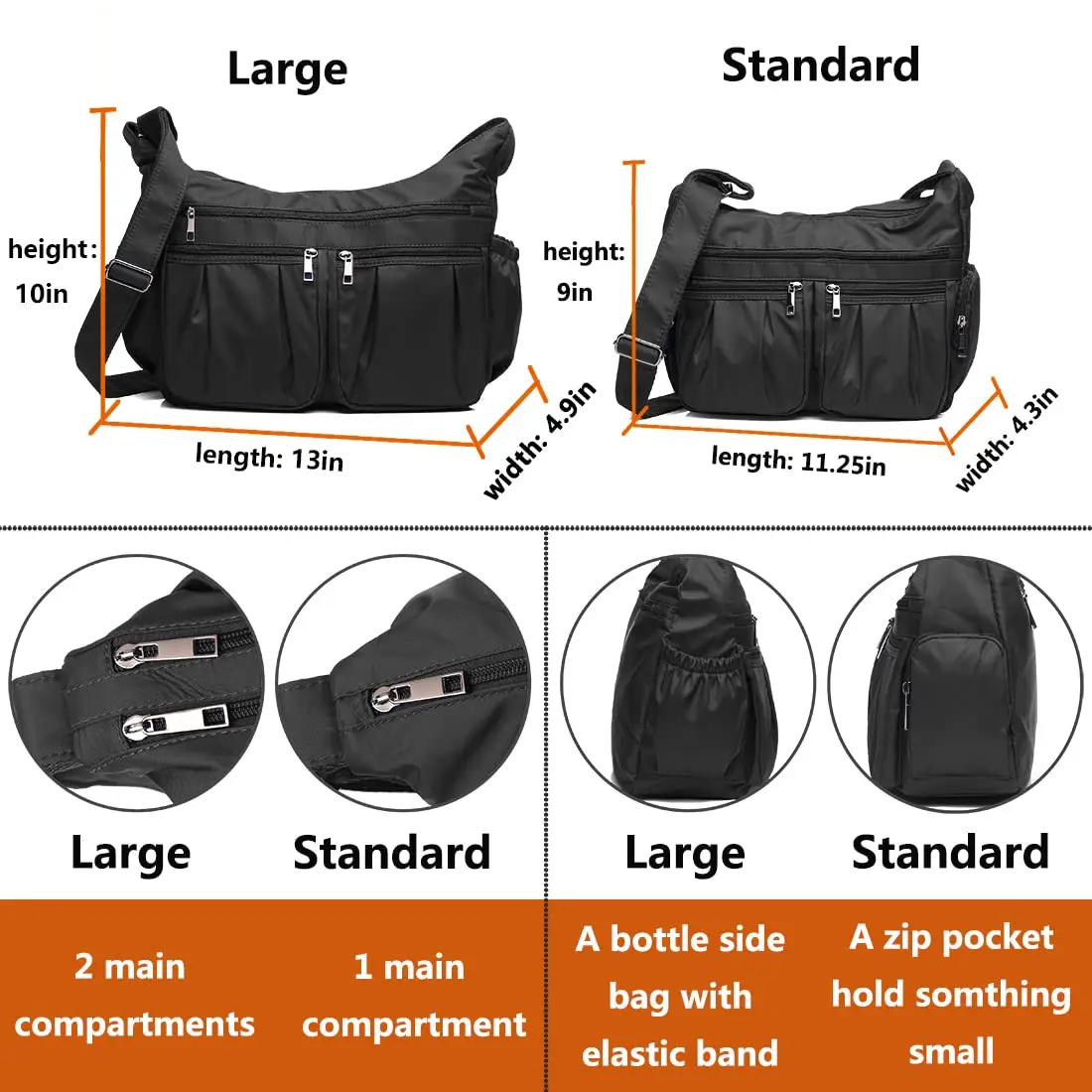 Support OEM ODM Crossbody Purses for Women Shoulder Handbags Lightweight Waterproof Nylon Travel Bag Ladies Pocketbooks