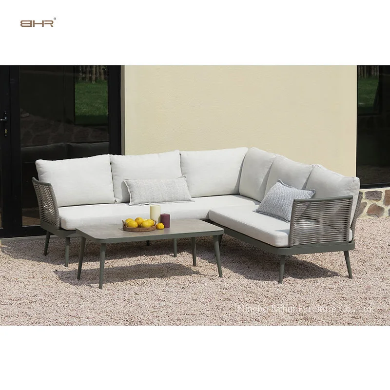 BHR Woven rope sofa Garden set Backyard furniture  Outdoor furniture set  Metal furniture Outdoor sofa aluminum Garden sofa set