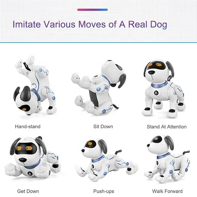 
Funny Electronic Rc Smart Voice Control Dancing Intelligent Stunt Robot Dog Toy For Kids 