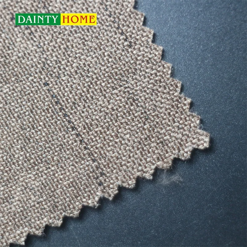 Factory supply fancy custom order pure color meteor hemp blackout window curtain for the living room and hotel