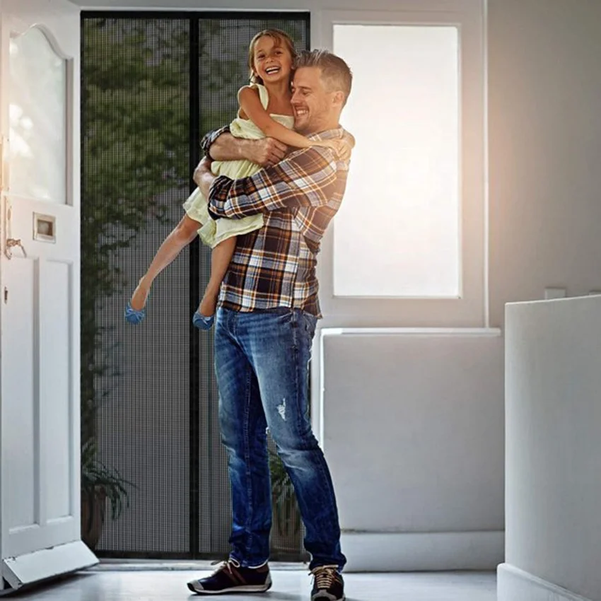 Hand Free Anti Insect Mosquito Net DIY Transparent Magnetic Mesh Screen Door