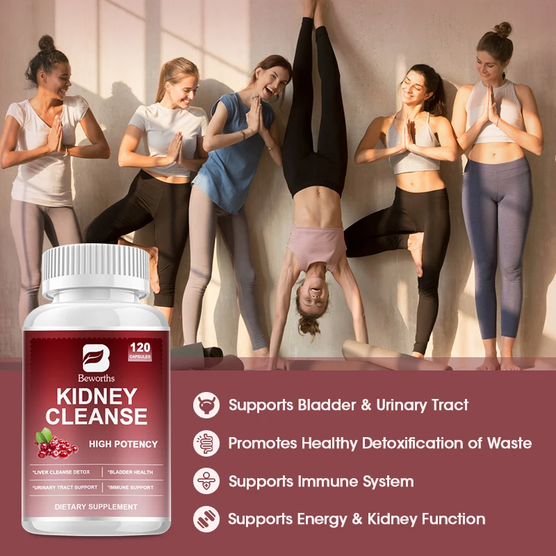 Beworths OEM 120pcs All Natural Herbal Supplement Kidney Cleanse and Detox Capsule