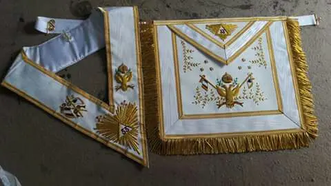 
2020 Masonic Embroidered Regalia American Grand Lodge Tassels Lambskin Aprons 