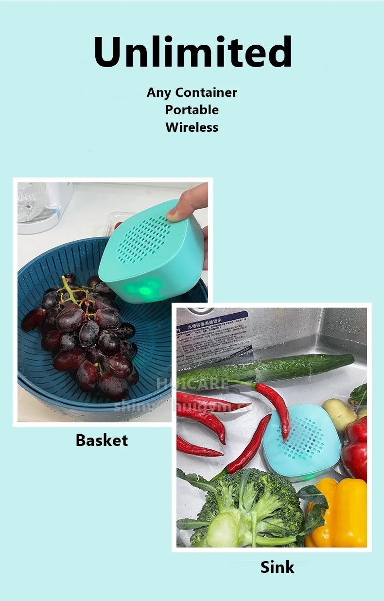 Home Kitchen Mini Smart Usb Rechargeable Wireless Water Ion Fruit Vegetable Food Cleaner Washer Purifier