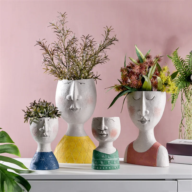Счастье домашнее искусство портрет скульптура Смола сушеные цветы вазы