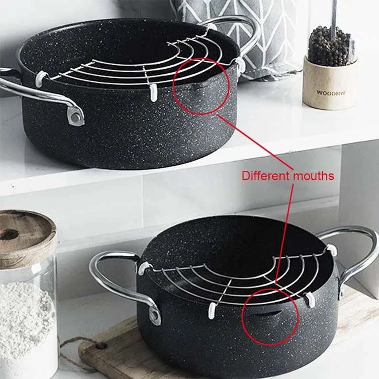 Wholesale Small Multi Functional Cooking Tools Maifan Stone Tempura Pot With Oil Drain Rack