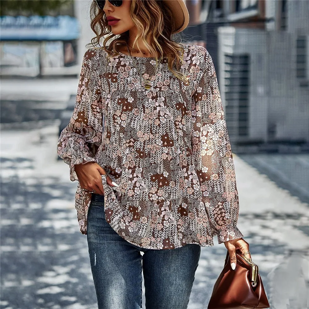 Tops And T Shirt For Women Custom Elegant Long Sleeve Ruffle Women Tops And Blouses
