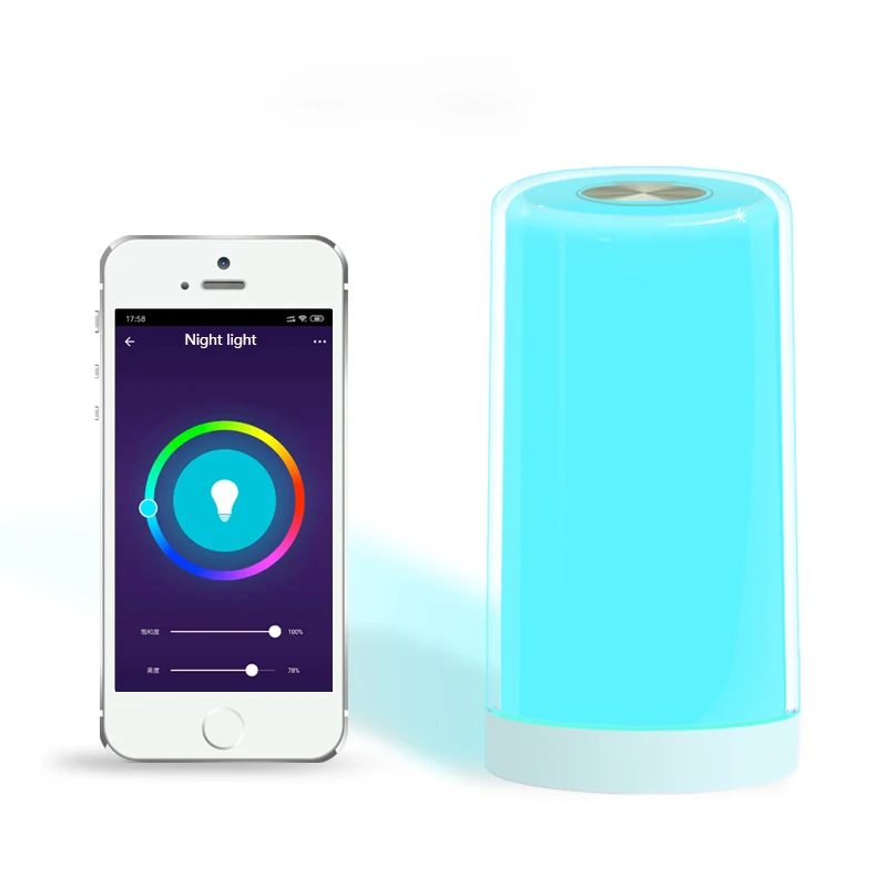 LED Touch Sensor Dimmable RGB Color Changing APP Controlled Smart WIFI Beside Night Lamp