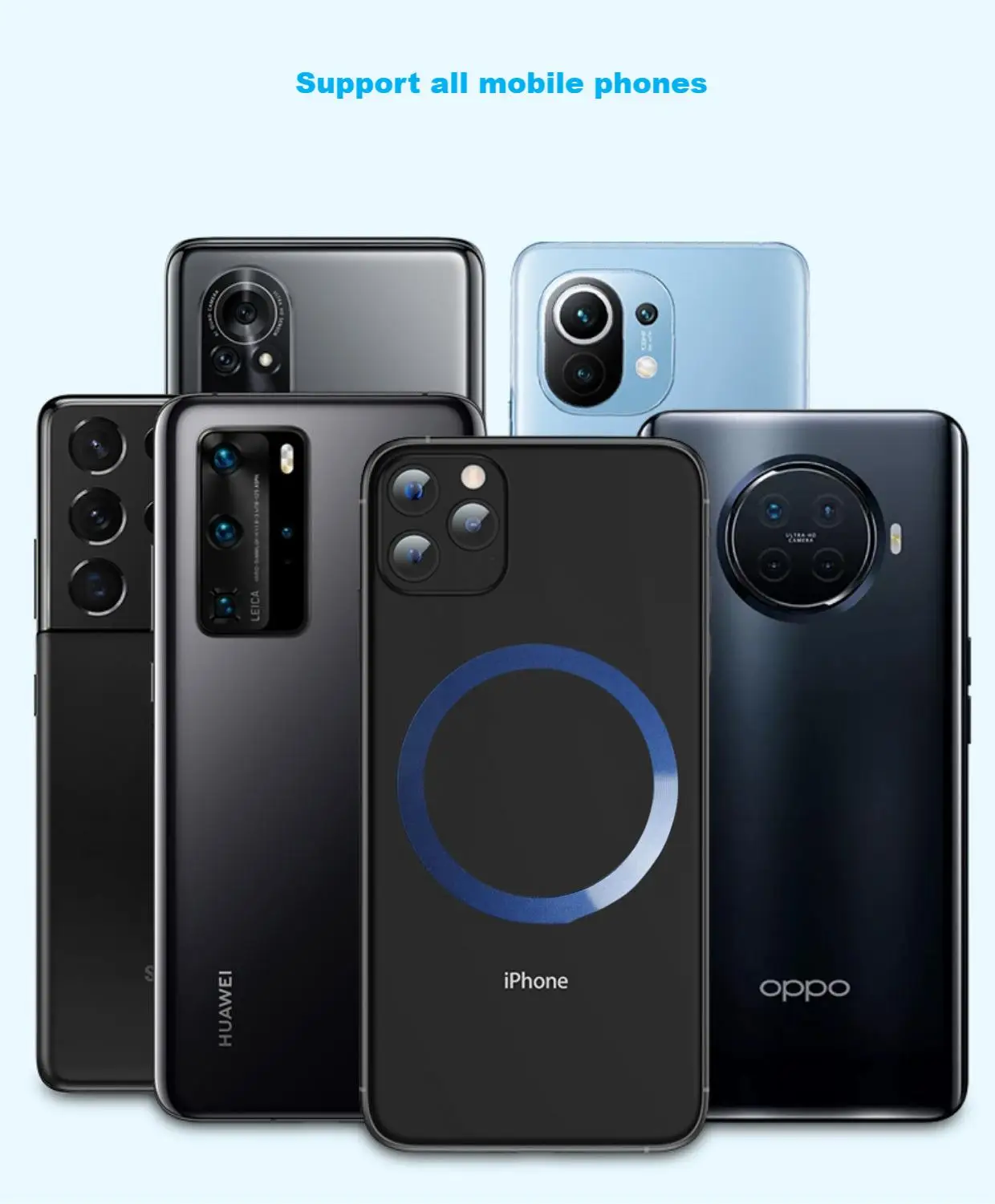 Universal Phone Case Strong Magnetic Sticker Wireless Charger Magnetic Rings for iPhone 15 All Phones