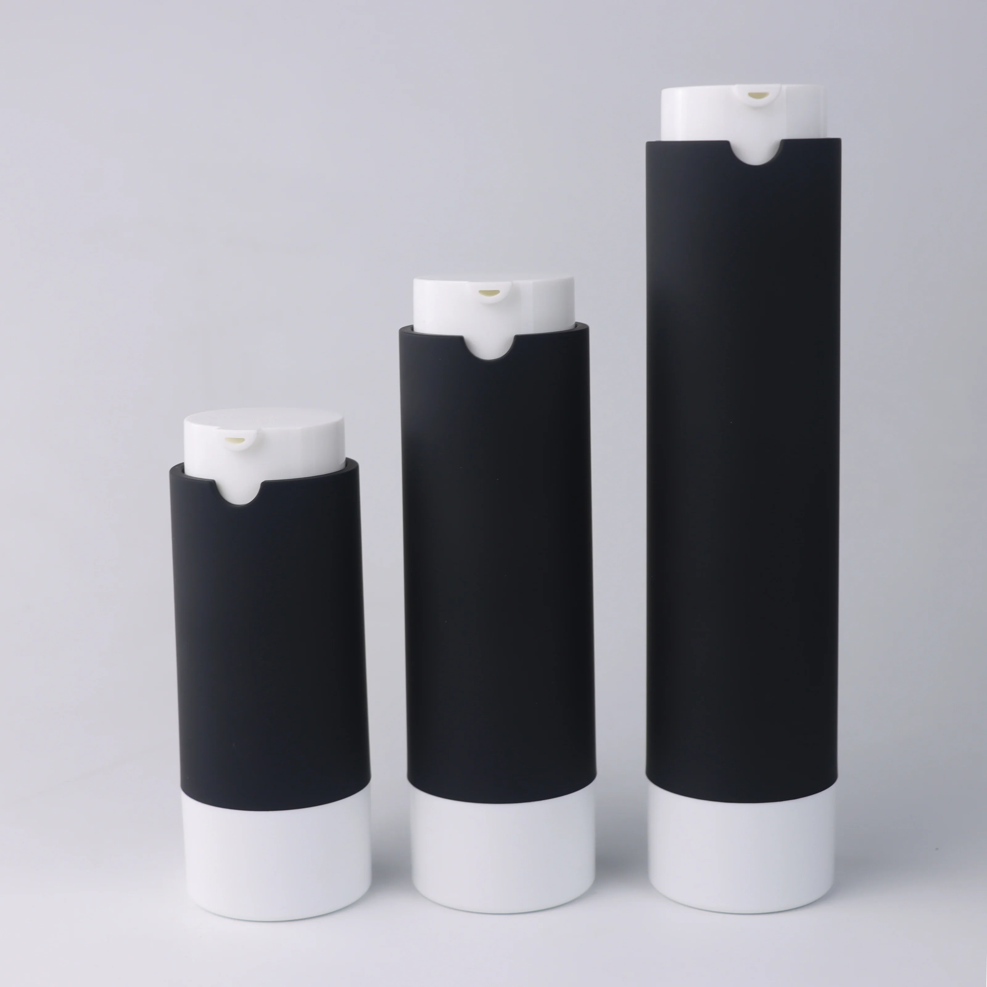 New rubber paint airless bottle cosmetic packaging bottle with rotating telescopic press pump