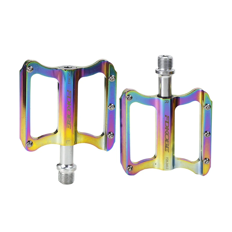 AKANTOR ultralight aluminum alloy cycle non-slip pedal mountain road bike rainbow color bicycle pedales other bicycle parts