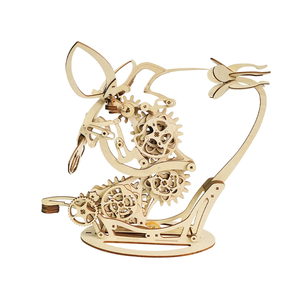 Wholesale Attractive Design Mechanical Hummingbird 3D Puzzle Wooden Dynamic Assembly Model Decorative Desk Crafts