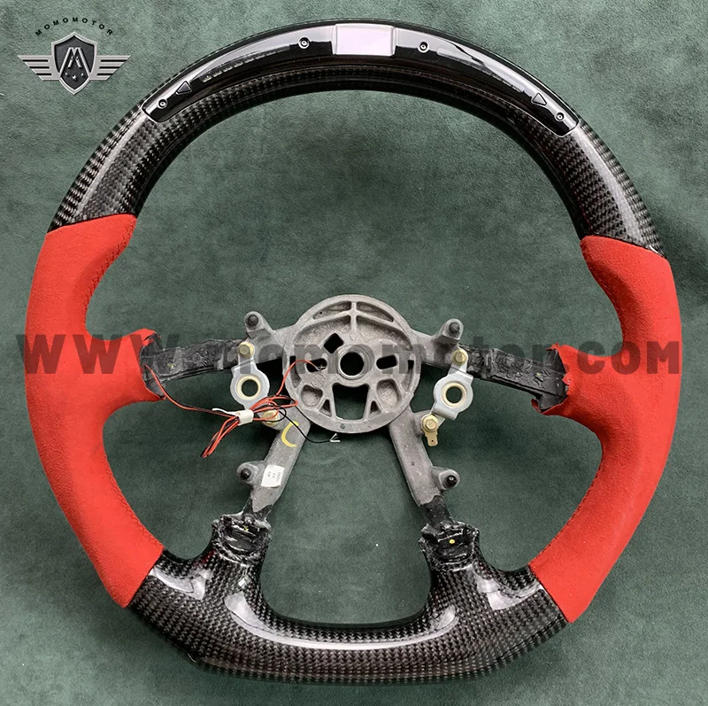 For  Chevy C6 C5 LED Corvette Carbon Alcaintara Fiber Steering Wheel  Private Custom Car Steering  Wheel  for CZ06 ZR1